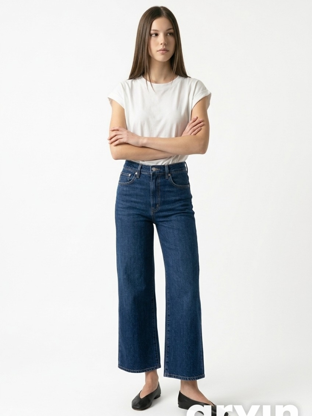 Apiece Apart Merida Tulum Wide-Leg Dark Blue Denim Jeans